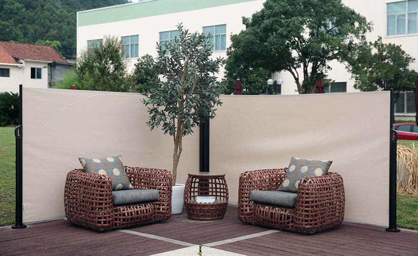 Retractable awning fence