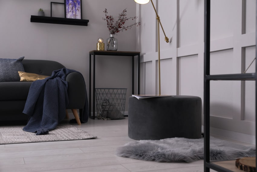 Black modern pouf
